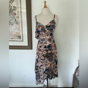 RACHEL Rachel Roy Pink and Green Floral Slip Midi Dress